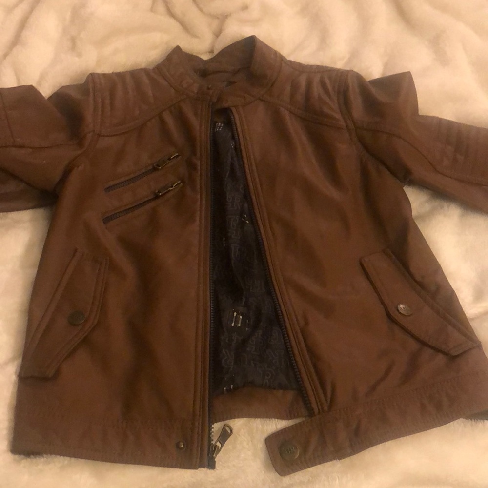Boys brown leather jacket